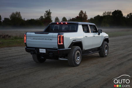 GMC Hummer EV, three-quarters rear